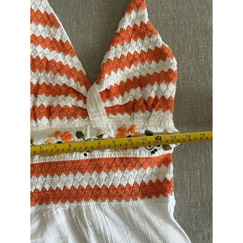 Vtg Handmade Crochet Handkerchief Maxi Dress Halter White Boho Beach 70’s - Picture 11 of 12